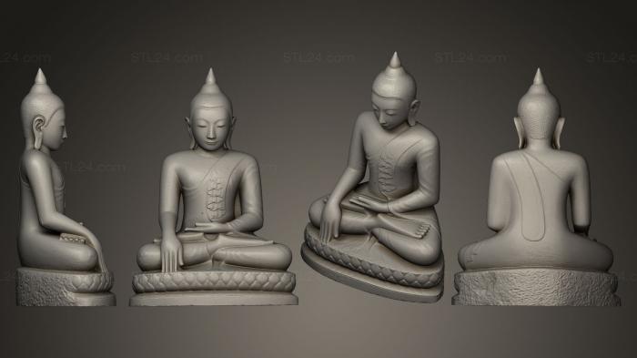 Скульптуры индийские (Боуддха бирман, STKI_0029) 3D модель для ЧПУ станка